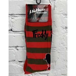 Freddy Krueger A Nightmare On Elm Street Crew Socks Shoe Sizes 6-12 NEW Stripe